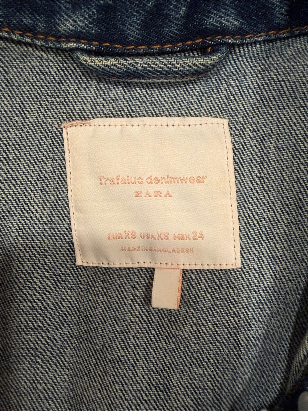 Zara Frayed Trim Denim Jacket in Medium Blue - Picture 3 of 5